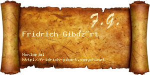 Fridrich Gibárt névjegykártya